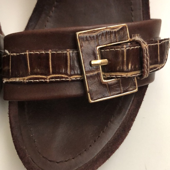 Aerosoles Swishing well Brown Wedge Leather sandals Size 7M - Picture 5 of 16